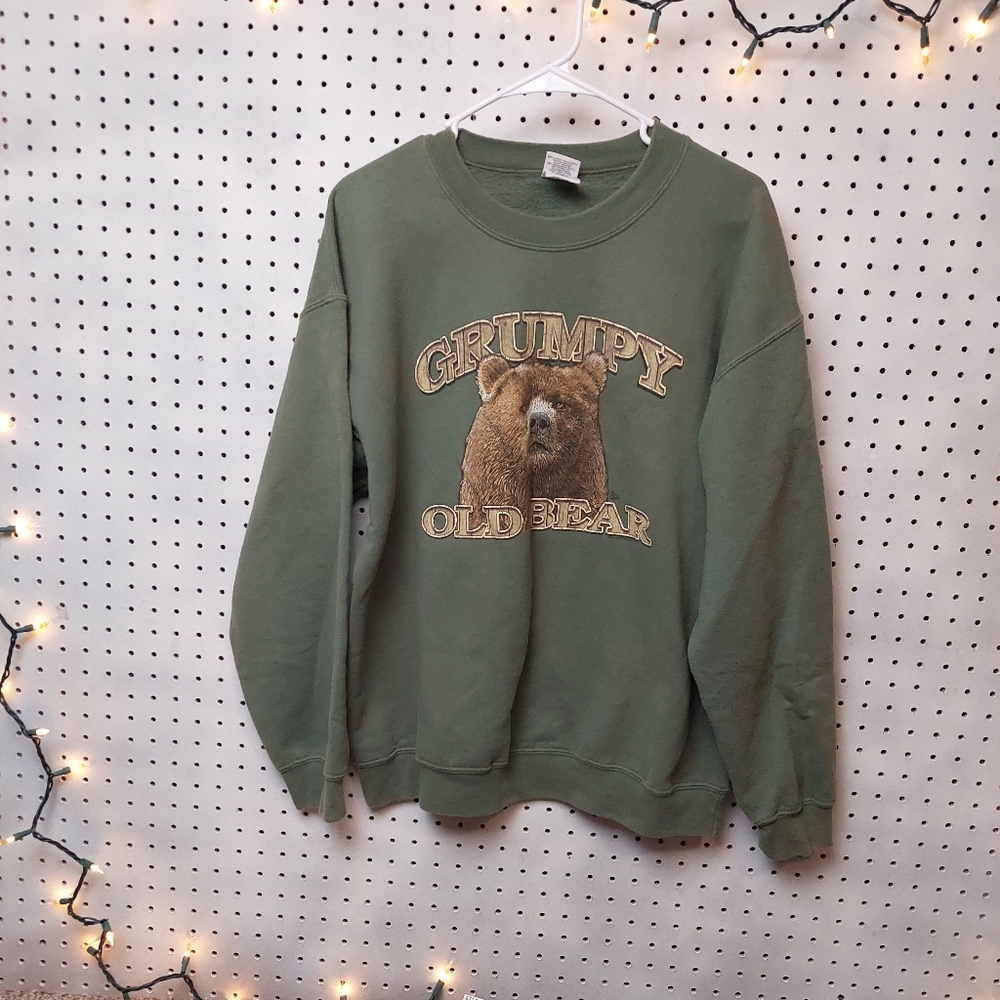 Grumpy old bear crewneck